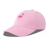 LANGZHEN Baumwolle Sonnenhut Baumwolle Baseball Cap Adjutable Strapback Fit Mädchen Jungen Kind (S-Pink Flamingos)