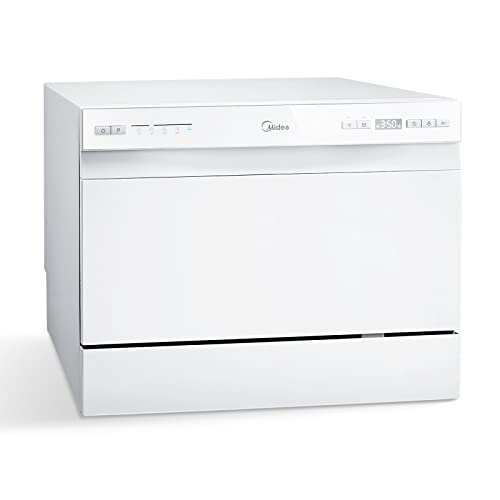 Midea ST 3.6F wi Tischgeschirrspüler, 6 Waschprogramme, Startzeitvorwahl, Extra Trockungs-Funktion, IOT-Steuerung, Mini Geschirrspüler, Ideal für Kleine Wohnungen, Weiß