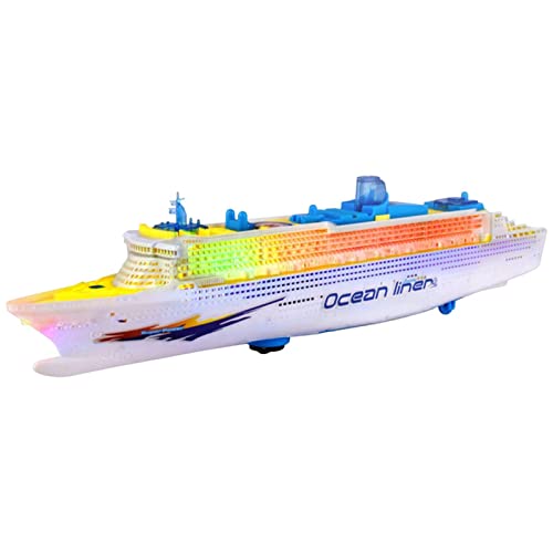 Gesuter Kreuzfahrtschiff Spielzeug | Realistisches Luxus-Ozeandampfer-Kreuzfahrtschiff mit farbenfroher Beleuchtung und Sound,Nautische Dekorationen Voyage Theme Partyzubehör für Kinder