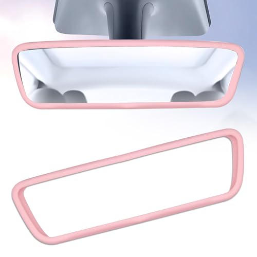 Rear View Mirror Cover Pink Rear Silicone Auto Rückspiegelabdeckung, rosa Rückspiegel-Zubehör, Auto-Rückspiegel-Schutzrahmen, Silikon-Kfz-Spiegelrahmen, auto zubehör pink, Auto-Rosa-Accessoires