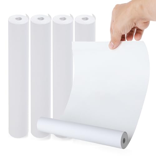 (4 Rollen) Thermopapier A4 für tragbare Drucker (ca. 116Blatt), Thermodrucker Papier A4, a4 thermopapier, Schnell trocknendes, BPA-freies Thermal Paper A4, perfekt für Datei-Webseiten-Fotodruck