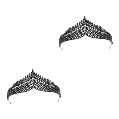 FOMIYES 2 Stück Barocke Schwarze Krone Geburtstags Kopfschmuck Vintage Krone Party Krone Kopfschmuck Großzügige Krone Geburtstagskrone Dekor Hochzeitskrone Dekor Krone