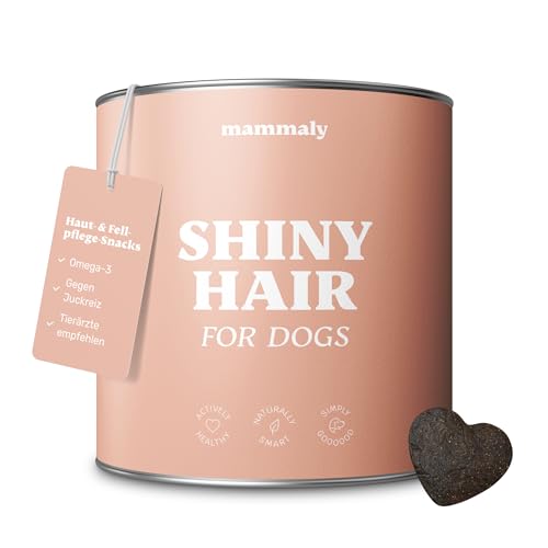 mammaly® für Hunde Shiny Hair Fellpflege Snack, leckere Alternative zu Bierhefe, Fellpflege Ergänzungsfuttermittel, Omega3, Biotin & Seealge gegen Haarausfall, schöneres Hundefell, ca. 90 Snacks