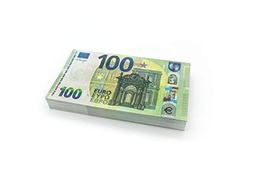 Cashbricks® 100 x €100 Spielgeld Scheine - verkleinert - 75% Größe - Partyspielgeld - für Kids und Erwachsene