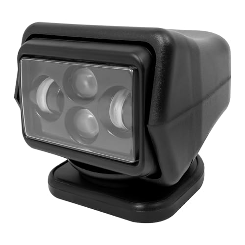 LED Suchscheinwerfer mit Funkfernsteuerbar & Magnetfuß, Wetterfest 360 Grad Drehbar Arbeitsleuchte 60W Suchlicht, Beleuchtung Entfernung 600m, für Geländewagen, Lastwagen, Boote (60W-Schwarz)