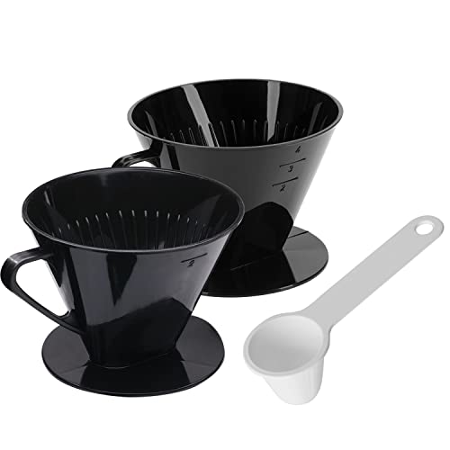 Westmark Kaffee-Set 3tlg., 2 Kaffeefilter Gr. 2 und Gr. 4 + Kaffee-Dosierlöffel, Kunststoff, Schwarz/Weiß, 244422E7