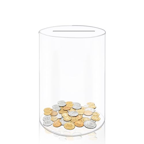 Acryl Transparente Sparbüchse,Spardose Nicht zum öffnen Spardosen für Kinder Erwachsene,Spardose Durchsichtig Spardose für Scheine (20 X 13 X 13cm)