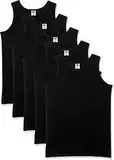 Fruit of the Loom Herren Regular Fit Unterhemd 5-Pack Athletic Mens, Schwarz (Black), Medium