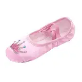 Ballettschuhe Mädchen Mit Ganze Sohle - Tanzschuhe Mit Genähtes Band Weich Sohle Yogaschuhe Stain Gymnastikschuhe Bequem Ballet Trainingsschuhe Performance Ballerinas Tanz Hausschuhe