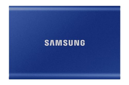 Samsung Portable SSD T7, 2 TB, USB 3.2 Gen.2, 1.050 MB/s Lesen, 1.000 MB/s Schreiben, Externe SSD Festplatte für Mac, PC, Smartphone und Spielkonsole, Blau, MU-PC2T0H/WW