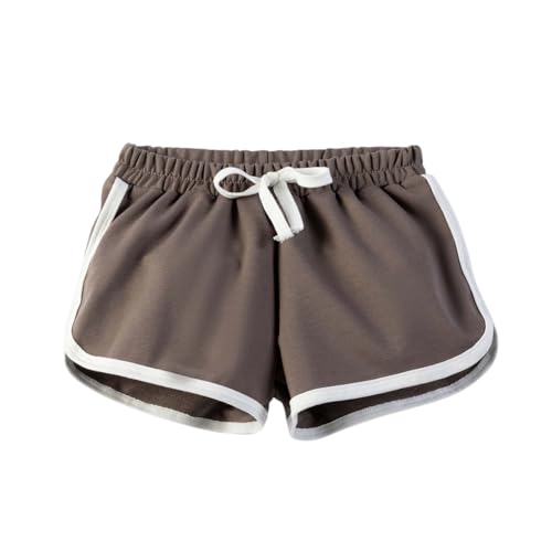 KODMNSW Kurze Hosen Teenager Mädchen Sommer Dünn Shorts Sport Fitness Radler Training Shorts Freizeit Turnhose Elastische Taille Sweatshorts für 5-16 Jahre Outlet Angebote Grau 12 Jahre