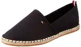 Tommy Hilfiger Damen Espadrilles Basic Tommy Flat Stoffschuhe, Schwarz (Black), 38 EU