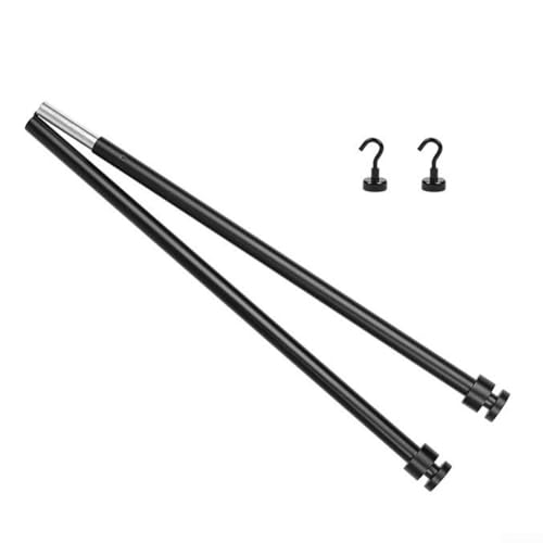 Jotekonoby Magnetische Gardinenstange, zum Aufhängen mit Haken, multifunktional, Metall, vielseitig verwendbar, Edelstahl, Stangenhalter aus Stahl für Campingtisch, Türen, Kühlschrank zu Hause