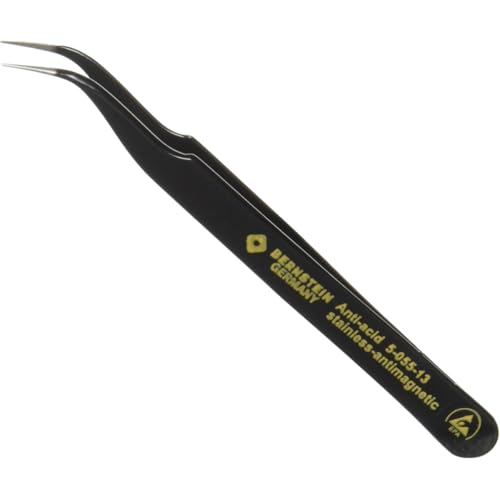 BERNSTEIN ESD Smd Pinzette 120 Mm Form 7a Edelstahl Winkel 40° Ableitfähig | Bestückungspinzette, SMD/THT, Präzisionspinzette