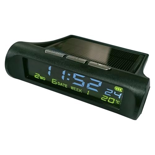 CPAOWEHF Digitale Auto-Uhr für Auto, LKW, Armaturenbrett, Auto-Uhren, Anzeige der Uhrzeit mit Woche, Datum, Wecker