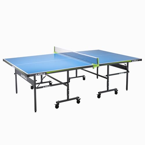 JOOLA 11134 Tischtennisplatte Outdoor Rally-Profi Tischtennistisch 6 MM Aluminium-Verbundoberfläche Wetterfest-Klappbares Untergestell-Schneller Aufbau, Blau, 274 x 152,5 x 76 cm