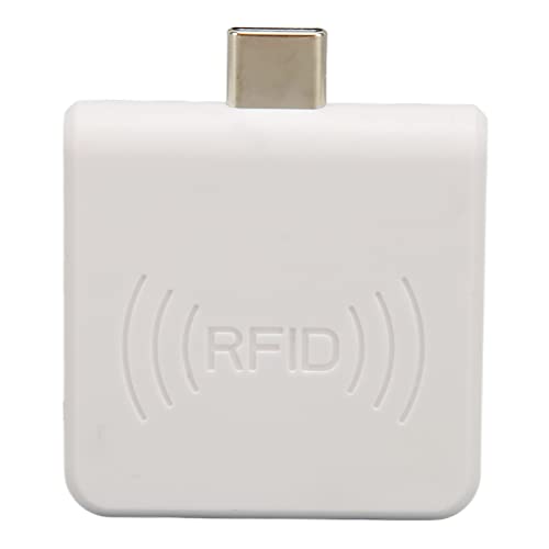 RFID ID Handy Kartenleser, Tragbarer Kontaktloser USB C 125 kHz Smartcard Leser, Eingebauter Summer, Schnelles Kartenlesen, Unterstützt PC Telefon Tablet, Plug and Play(Weiß)