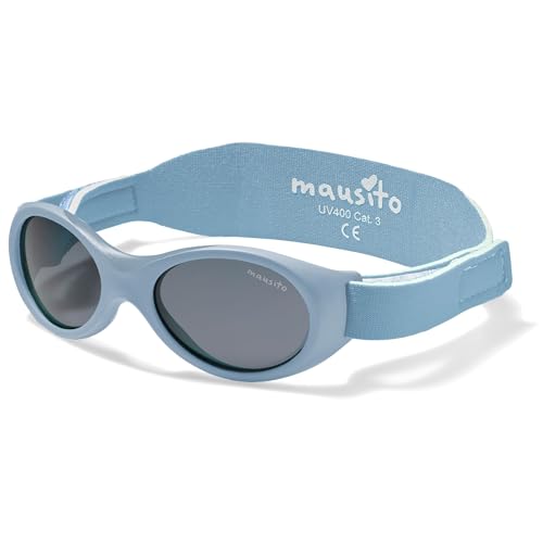 Mausito BABY Sonnenbrille 0-1,5 Jahre Jungen I VERGLEICHSSIEGER Sonnenbrille Baby BPA-frei I 100% UV SCHUTZ I BIEGSAM & verstellbares Band I Europäisches Design Baby Sonnenbrillen