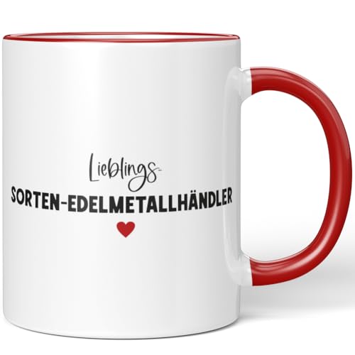 JUNIWORDS Tasse, Lieblings-Sorten-Edelmetallhändler, Rot (7768788)