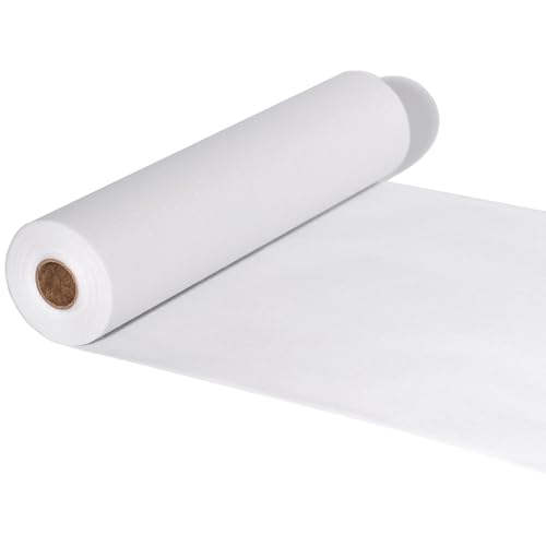 FRKOKRFA Vlies Tischläufer Weiß, 25m x 30cm Dekoratives Tischband, Tischdeko Tischläufer Rolle für Geburtstage, Hochzeiten, Taufen Kommunion und andere Feierlichkeiten