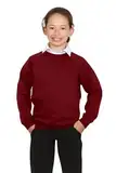 Hamishkane® Pullover für Kinder, Uniform, Jungen und Mädchen, einfarbig, langärmelig, Rundhalsausschnitt, unverzichtbarer Pullover für Schuluniform, Jungen und Mädchen, wein, 2-3 Years