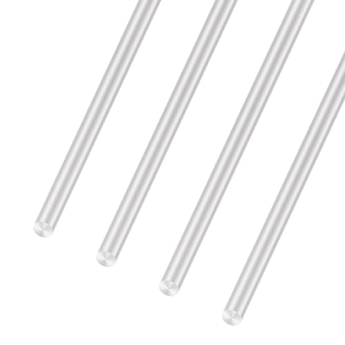 LAVMHAB 6063 Aluminium Rundstab 6mm x 200mm, solide runde Schäfte Aluminium Stäbe Rundstab für DIY Bastelmodelle (4 Stück)