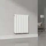 [neu.haus] Flachheizkörper Nore Designheizkörper Heizung Paneelheizkörper Raumheizkörper Mittelanschluss Doppellagig Horizontal für Wohn-und Schlafzimmer Küche Bad 60x60cm Weiß 809W