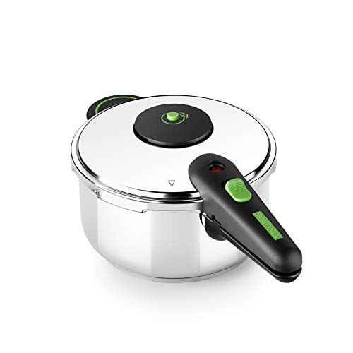 MONIX M911001 Presto 4L Schnellkochtopf aus 18/8 Edelstahl, geeignet für alle Herdarten einschließlich Induktion, Farbe