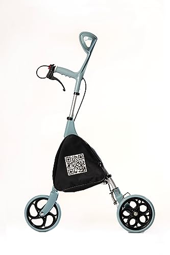 Mobi-Roll Roll-Gehstütze – Lenkbare Gehhilfe mit 3 Rädern & Bremse | Faltbare Unterarmgehstütze für Senioren & Erwachsene | Nur 3 kg leicht, ideal bei Teilbelastung & Fußverletzungen