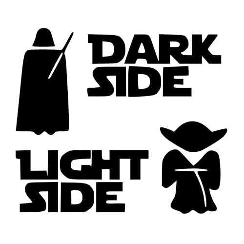 tradercat Star Wars Wandaufkleber für Lichtschalter, Wandtattoo Dark Side Light Side, 5,7x5cm in schwarz, Sticker für Wohnzimmer, Küche, Schlafzimmer, Kinderzimmer