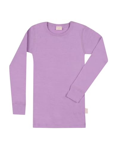 Dilling Kinder Langarmshirt aus Merinowolle Violette Orchidee 134-140