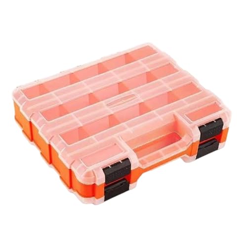 perfk Hardware Schrauborganisator Werkzeugkasten Doppelseite Werkzeug Organizer Hardware -Werkzeughülle für Schraubenhandlung kleine Teile, Orange