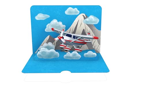 Edition Colibri Pop Up Karte Flugzeug, Handmade 3D Karte, Ideal als Reisegutschein, Flugzeuggutschein oder Geschenk für Flugzeugliebhaber, Made in Germany, Nachhaltige Produktion