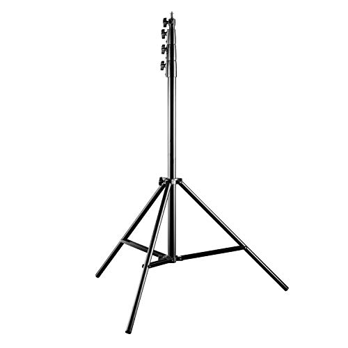 Walimex pro AIR 380 Deluxe Lampenstativ 380cm - Lichtstativ mit Luftfederung, Höhe max 380cm, 15 kg Traglast, sehr hoch und stabil, Aluminium Leuchtenstativ für Fotografie Studio Outdoor