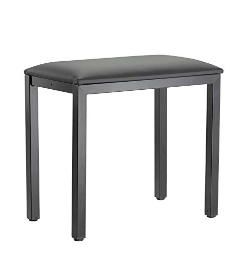 K&M 14088 Klavierbank Schwarz - Stahl, Kunstleder - vierbeiniger Keyboard-Polstersitz - robust vormontierter Stahlrahmen