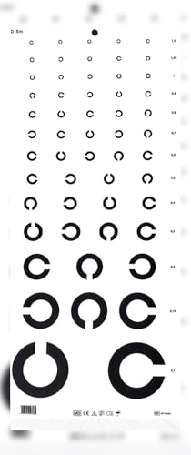 Landolts Optometrische Tafel auf 5 Metern, Präzision und Zuverlässigkeit für Sehtest, 30,5 cm x 30,5 cm