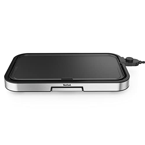 Tefal CB631D Giant Plancha Grill 12 Personen, XXL-Grillfläche, Antihaftbeschichtung, regelbarer Thermostat, ölfrei, gesundes Kochen, leicht zu reinigen, 2300 W, Edelstahl