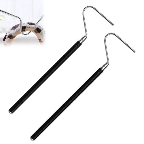 Tokaneit Einziehbare Schlangenhaken,Teleskopschlangenhaken aus Edelstahl,Ausziehbarer Schlangenfänger,Snake Capture Hook,Reptilienfänger,Schlangenhaken aus Edelstahl 2 Stück 66 cm