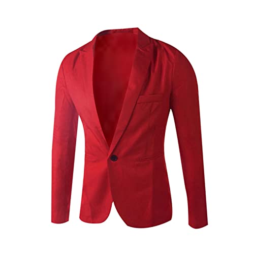 Herren Blazer Sportlich Modern Sale Clearance, Herren Sakko Sportlich Modern Stretch Blazer MäNner Slim Fit Freizeit Jackett Business Anzugjacke 1 KnöPfe Einfarbig Regular Fit Mantel Streetwear