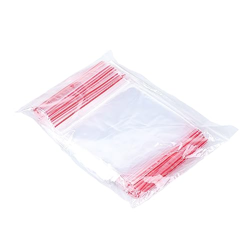 OFFICER PRODUCTS Zip Beutel Druckverschluss 5 x 7 cm / 100 Stück (1er Pack)/ Transparent Glasklar/Druckverschlussbeutel Zip Set/Zipper-Beutel/Polybeutel/aus Fester LDPE-Folie Lebensmittelecht