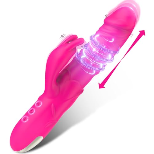 Klassische Vibratoren für Frauen Vibrator Dildo Stoßfunktion Sex Spielzeug für die Frau Extrem 3 Stoß 10 Vibrationen Rabbit Vibratorstarb Frauen Klitoris Massagestab für Frauen Sex Toyset Damen