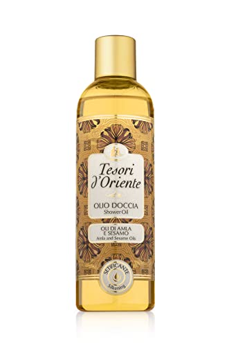 TESORI D'ORIENTE DUSCHÖL Amla- & Sesamöl, 250 ml, aromatische Dusche mit Amla-Frucht und Sesamöl, Öl zur sanften Reinigung und Körperpflege, Ritual für Körper & Sinne