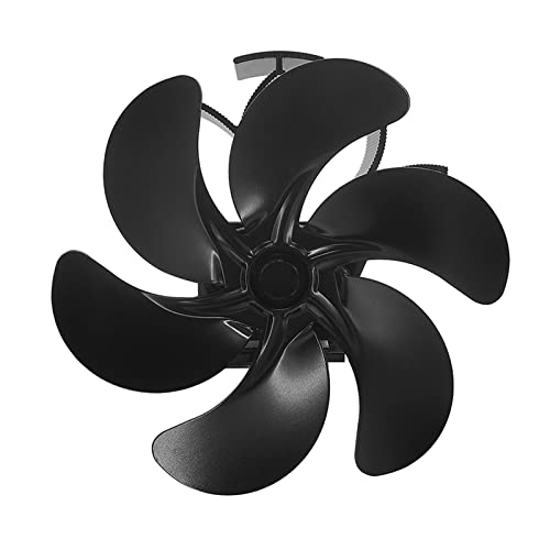 Duyeuau 5Blade Wärmebetriebener Ofenventilator, effizienter Wärmeverteilungsventilator, leise, schwarz, Ofenventilator, energiesparend