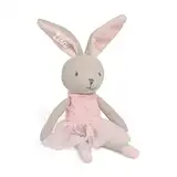 Kuscheltier Schmusetier Hase Namen - grau & rosa, Babygeschenk zur Geburt, Geschenk für Babys, Geburtstagsgeschenk Junge Mädchen, heyKind, 1. Geburtstag (Rosa)