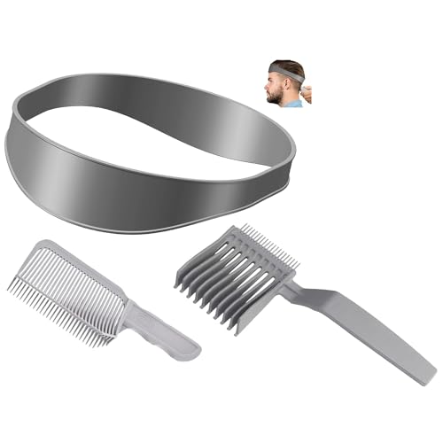 3 Stück Haarschneidekamm,Verstellbare Haarschneide Schablone,Professional Haare Schneiden Hilfe,Fade Kamm Männer Barber Set,Gebogenes Silikon Haarschnittband,Geeignet Für Den Hausgebrauch Und Friseure