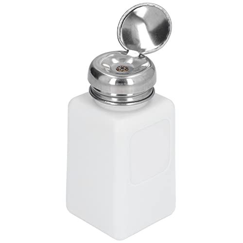 gernie 200 Ml Push-Down-Alkoholspender, Pumpflasche, Methanolbehälter, ESD-sicherer, Antistatischer Lösungsmittelspender mit Edelstahl-Presskopf, für Aceton, IPA-Lösungsmittel (WHITE)