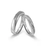 Meissa 2 Paar Ringe für Damen und Herren 925 Sterling Silber Ehering passende Versprechen Ringe Größe verstellbar handgefertigt Brautschmuck Größe 3-10 (Satz mit zwei Ringen)