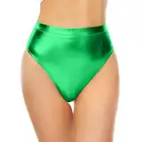 rtdgcv Hoch taillierte metallische Booty-Shorts für Damen, Rave-Hose zum Tanzen, Hotpants, Clubwear England Shorts Shorts Damen Kurz (Green, L)