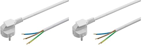 Meister Schutzkontakt-Zuleitung - 5 Meter - weiß - Kunststoffleitung H05VV-F3G1,5-3 Adern - IP20 / Anschlussleitung mit Schuko-Stecker/Anschlusskabel/Installationsmaterial / 7434540