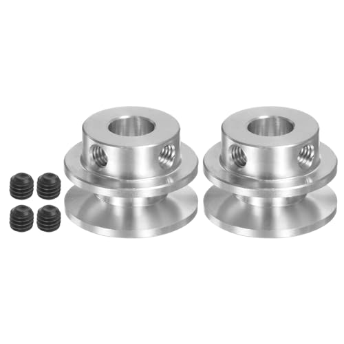 QUARKZMAN 2er Set V-Typ Riemenscheibe 7mm Bohrung 22mm Außendurchmesser Einzelrille Aluminiumlegierung für 3-5MM PU Rundriemen Motorwellen-Bohrmaschine